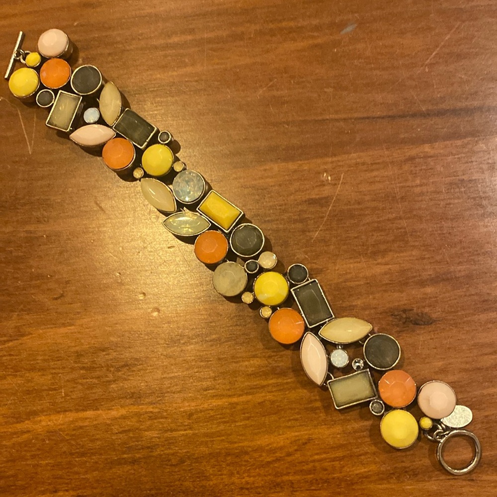 LOFT Multi-stone Bracelet Retired Style Classic Color Green Peach Yellow Jewelry
